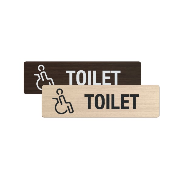 우드플레이트 장애인 화장실 표지판  200mm x 55mm 픽토그램